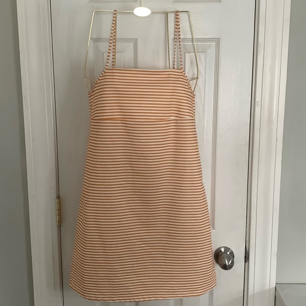 Zara Trafaluc Orange & White Straps Sun Dress Size S